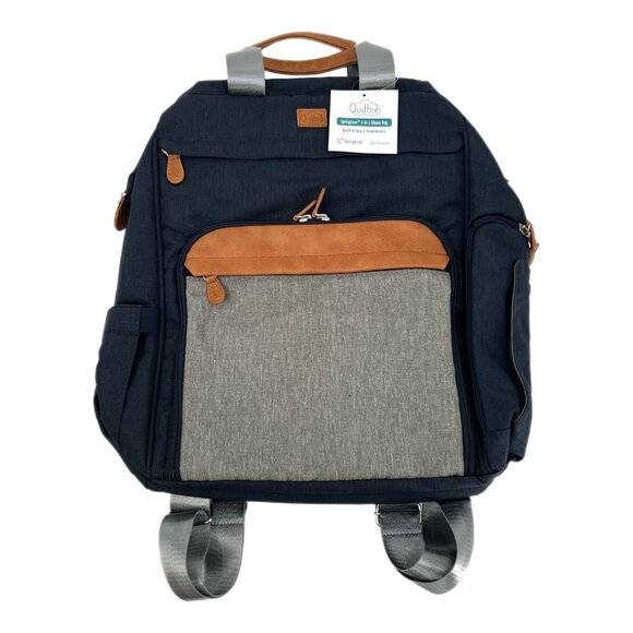 Unknown Handbags - Quilbie Blue Zip Classic Diaper Bag Backpack | New With Tags